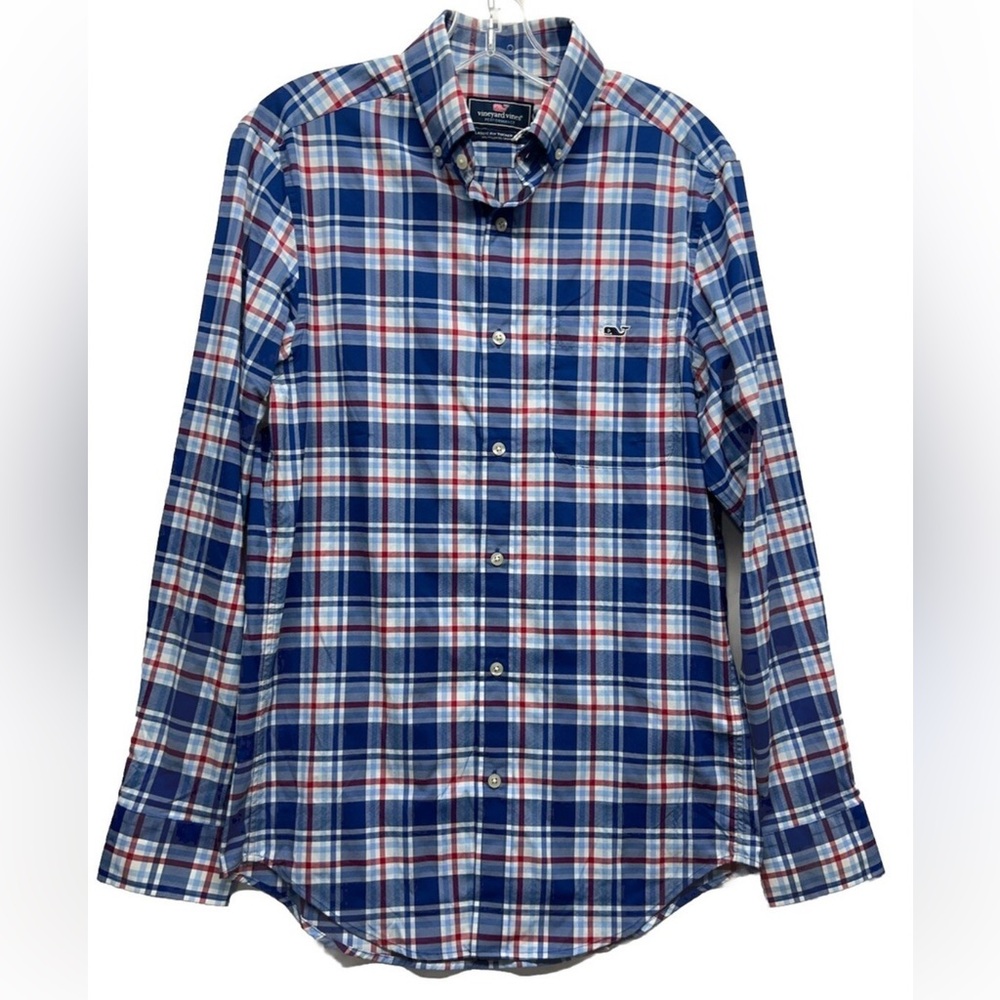 Vineyard Vines Blue Plaid Button Down Whale Shirt